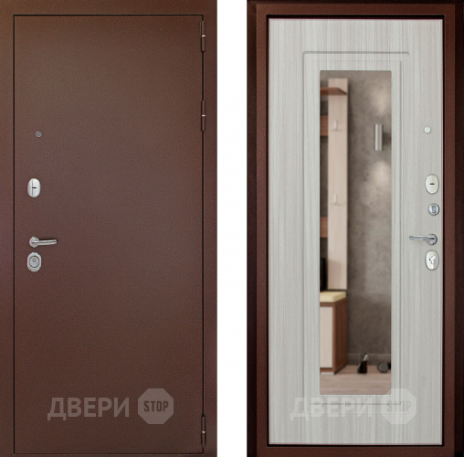 Входная металлическая Дверь (Дверной Континент) Гарант - 1 Зеркало Сандал белый