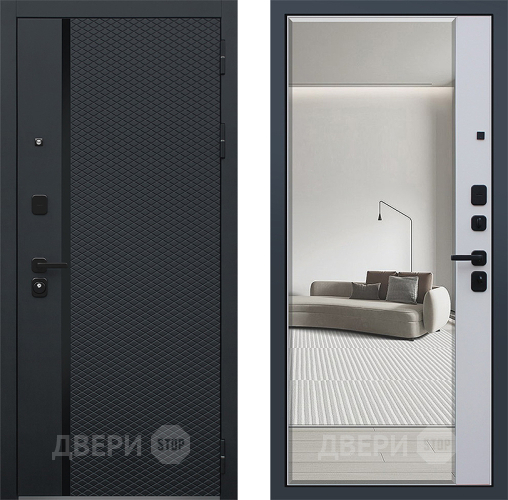 Дверь АСД Ньюкасл с зеркалом