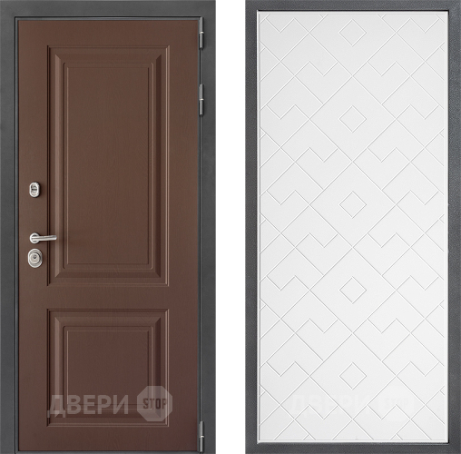 Входная металлическая Дверь Дверной континент ДК-3/729 ФЛ-Тиффани Белый софт