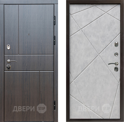 Входная металлическая Дверь Престиж Горизонт Венге Лучи Бетон светлый