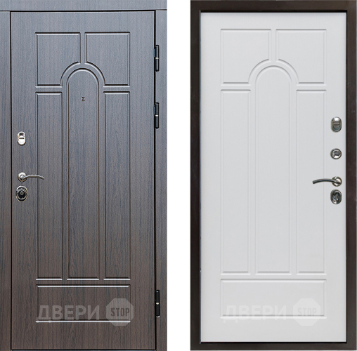 Входная металлическая Дверь Престиж Арка Арка Белое дерево