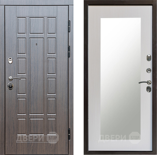 Входная металлическая Дверь Престиж Престиж Зеркло Пастораль Лиственница белая