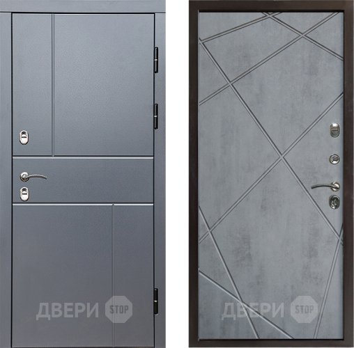 Входная металлическая Дверь Престиж TERMO с терморазрывом Горизонт Грэй Лучи Бетон темный