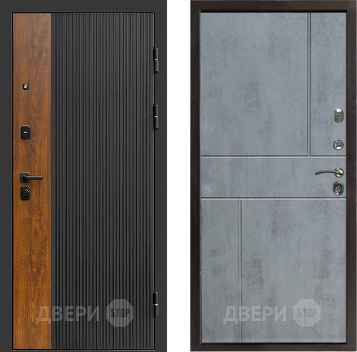 Входная металлическая Дверь Престиж Prestizh Горизонт Бетон темный