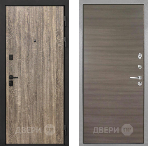 Входная металлическая Дверь Интекрон (INTECRON) Профит Black Дуб Турин Гладкая Дуб тоскано поперечный