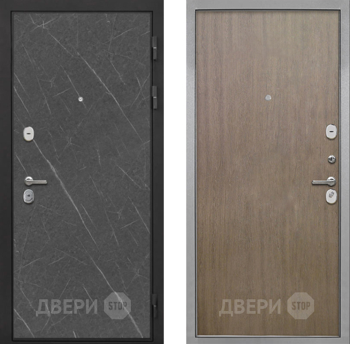 Входная металлическая Дверь Интекрон (INTECRON) Гектор Гранит Лава Оникс Гладкая шпон Венге коричневый