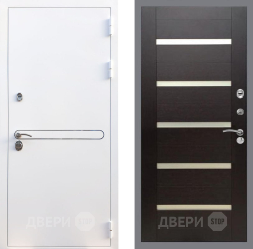 Входная металлическая Дверь Рекс (REX) 27 СБ-14 стекло белое венге поперечный