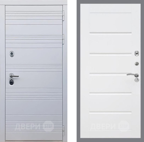 Входная металлическая Дверь Рекс (REX) 14 Силк Сноу Сити Белый ясень
