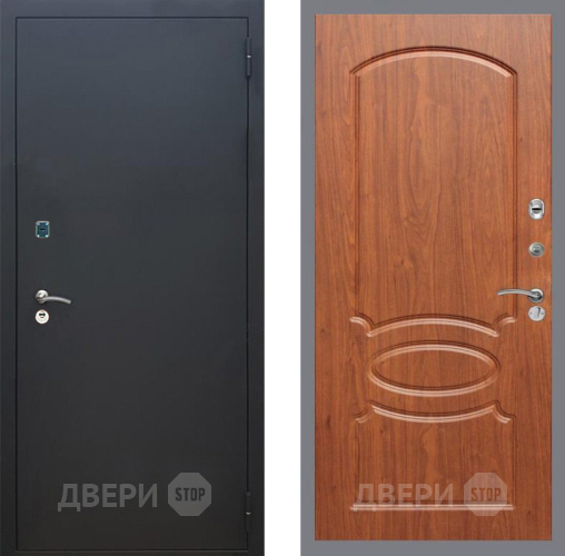 Входная металлическая Дверь Рекс (REX) 1A Черный Муар FL-128 Морёная берёза