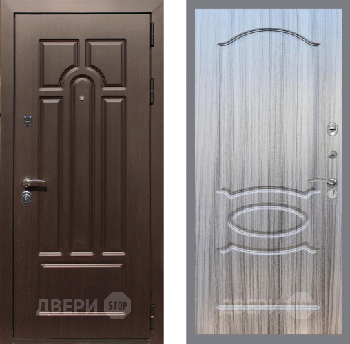 Входная металлическая Дверь Рекс (REX) Эврика FL-128 Сандал грей