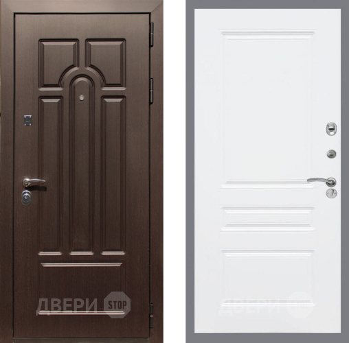 Входная металлическая Дверь Рекс (REX) Эврика FL-243 Силк Сноу