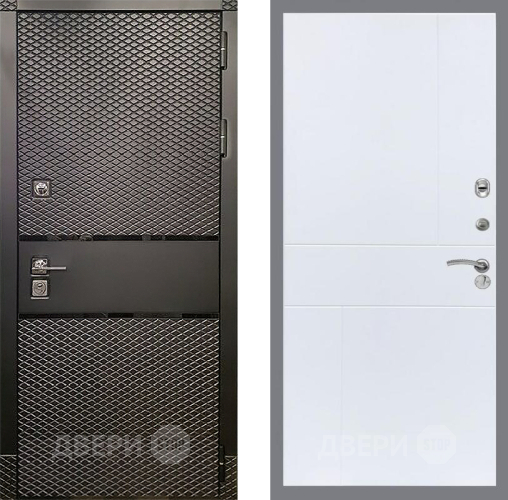 Входная металлическая Дверь Рекс (REX) 15 Черный Кварц FL-290 Силк Сноу