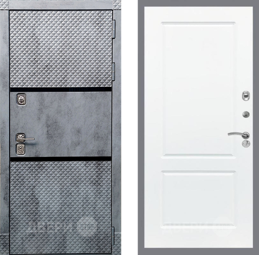 Входная металлическая Дверь Рекс (REX) 15 Бетон Темный FL-117 Силк Сноу