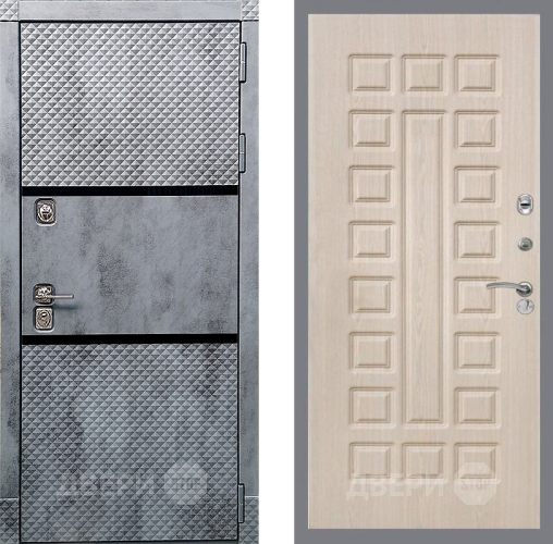 Входная металлическая Дверь Рекс (REX) 15 Бетон Темный FL-183 Беленый дуб