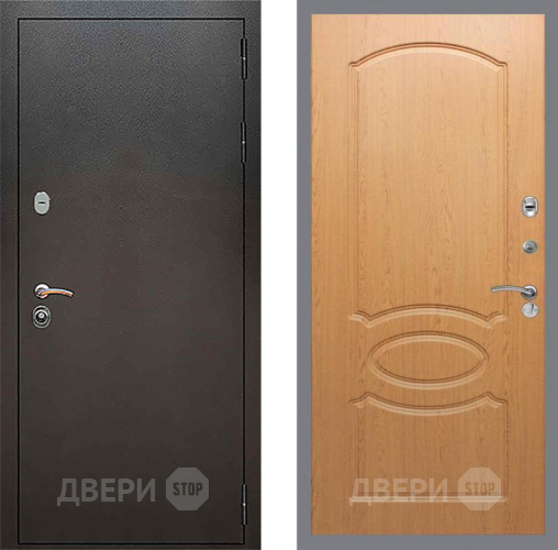 Входная металлическая Дверь Рекс (REX) 5 Серебро Антик FL-128 Дуб