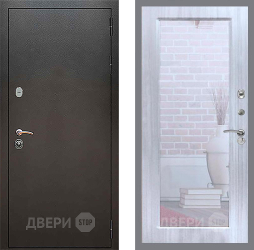 Дверь Рекс (REX) 5 Серебро Антик Зеркало Пастораль Сандал белый