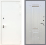 Дверь Рекс (REX) 5 Белая Шагрень FL-2 Лиственница беж